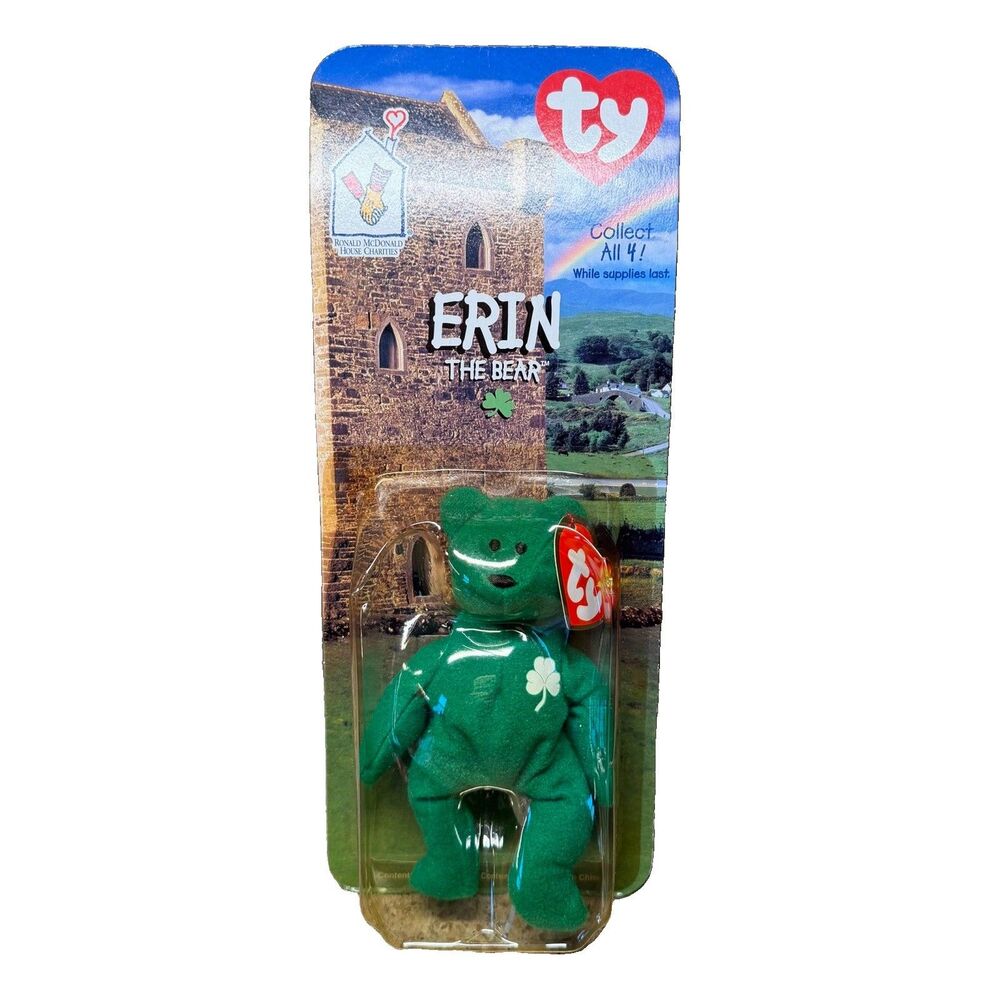 Erin the Irish Green Shamrock Bear Ty Beanie Baby (Unopened)